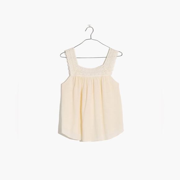 Madewell Crochet Tie-Back Tank Top in Cloud Lining ivory cream - Picture 5 of 9